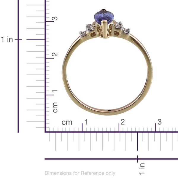 9K Y Gold Tanzanite (Mrq 1.10 Ct), Diamond Ring 1.250 Ct.