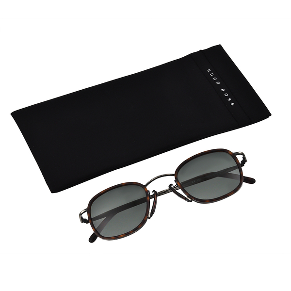 BOSS Unisex Square Sunglasses with Green Lenses