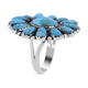 Santa Fe Collection - Turquoise Floral Ring in Sterling Silver