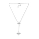Simulated Diamond Necklace (Size - 16 with 2 inch extender) in Silver Tone