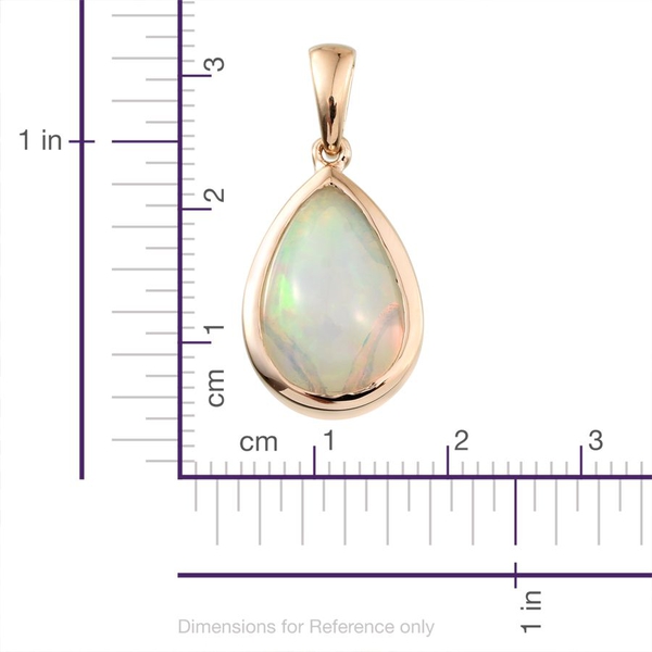 14K Y Gold Ethiopian Welo Opal (Pear) Solitaire Pendant 5.000 Ct.