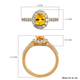 Yellow Sapphire and Natural Cambodian Zircon Ring in Vermeil Yellow Gold Overlay Sterling Silver 1.39 Ct.