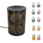 Table Decorative Diffusor Lamp With Set of 10 Aroma Oil (5ml) (Marigold Flower Pattern)