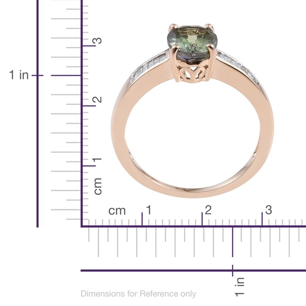 9K Y Gold Rare Green Tanzanite (Ovl 1.75 Ct), Diamond Ring 2.000 Ct.