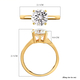 Moissanite Solitaire Ring in Yellow Gold Overlay Sterling Silver 2 Ct