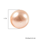 Peach Pearl (9-10 mm) Stud Earrings (with Push Back) in Rhodium Overlay Sterling Silver