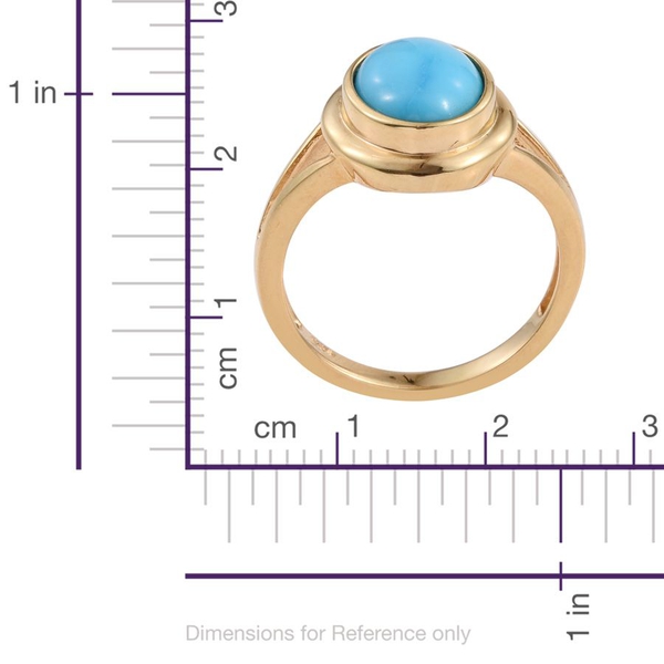 Arizona Sleeping Beauty Turquoise (Ovl) Solitaire Ring in 14K Gold Overlay Sterling Silver 2.000 Ct.