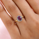 Natural Moroccan Ruby and Natural Cambodian Zircon Ring in 14K Gold Overlay Sterling Silver 1.31 Ct.