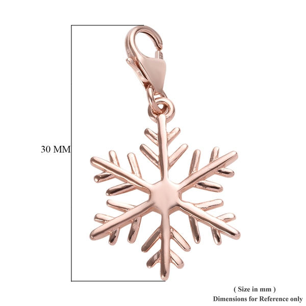 Rose Gold Overlay Sterling Silver Snowflake Charm