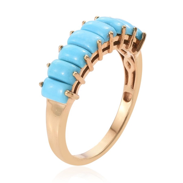 Arizona Sleeping Beauty Turquoise (Bgt) Ring in 14K Gold Overlay Sterling Silver 2.250 Ct.