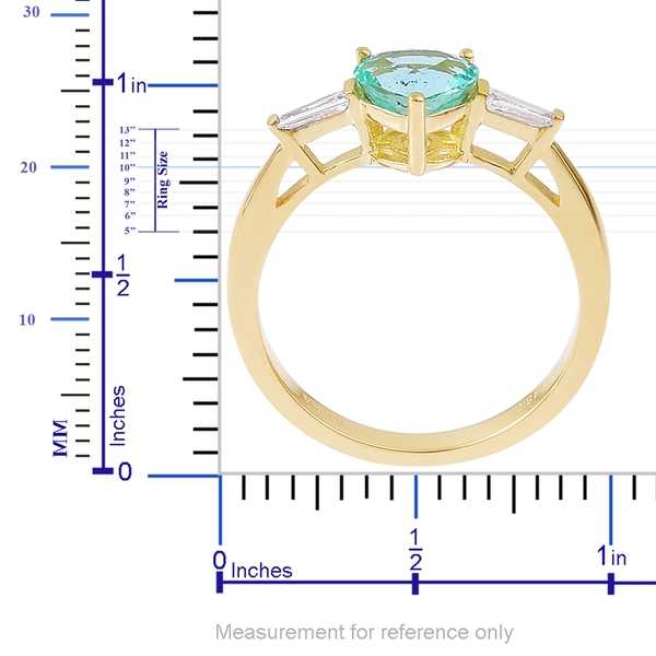 ILIANA 18K Yellow Gold 1 Carat AAA Boyaca Colombian Emerald Ring with Diamond SI G-H