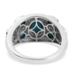Arizona Sleeping Beauty Turquoise Cluster Ring in Platinum Overlay Sterling Silver 2.32 Ct.