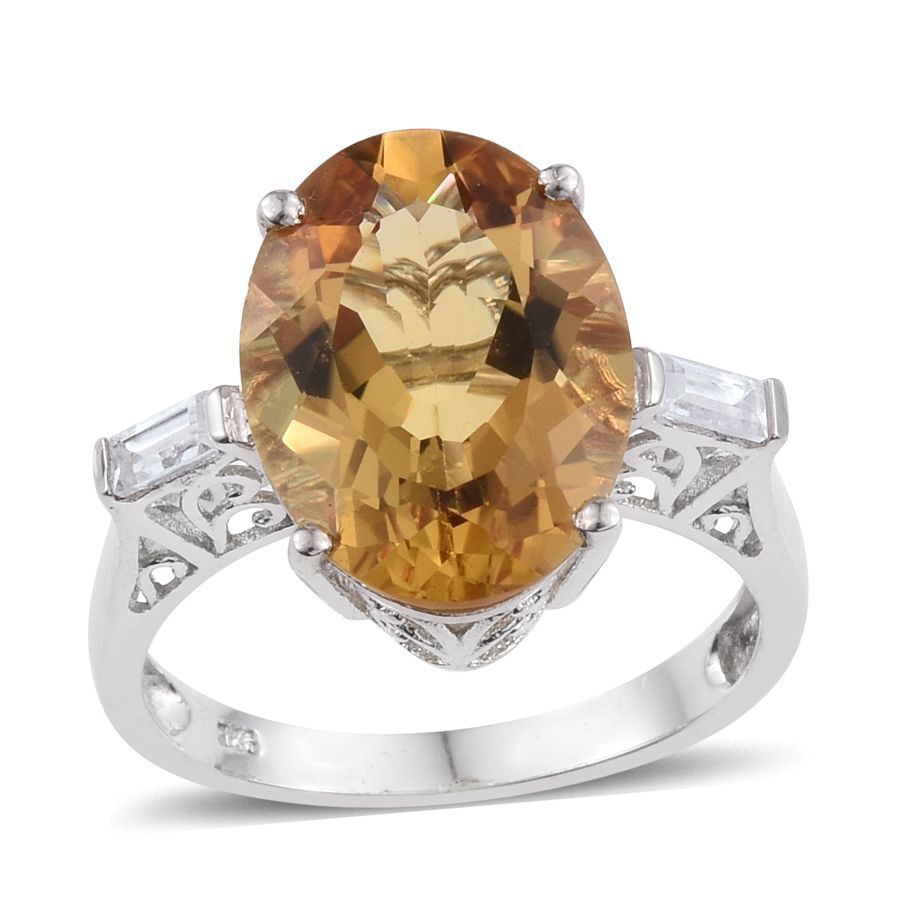Marialite (Ovl 8.00 Ct), Natural Cambodian Zircon Ring in Platinum Overlay Sterling Silver 8.250 Ct.