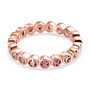 Monster Deal- Natural Pink Diamond Full Eternity Ring in 18K Vermeil Rose Gold Overlay Sterling Silv