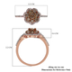 9K Rose Gold SGL Certified Natural Champagne Diamond (I3) and White Diamond (I3/G-H) Floral Ring 1.00 Ct.