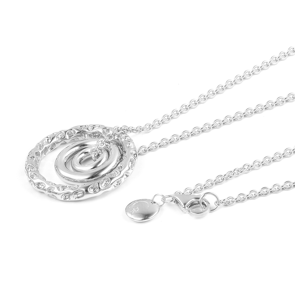 RACHEL GALLEY Rhodium Plated Sterling Silver Allegro Pendant with Chain, Silver wt 10.47 Gms.