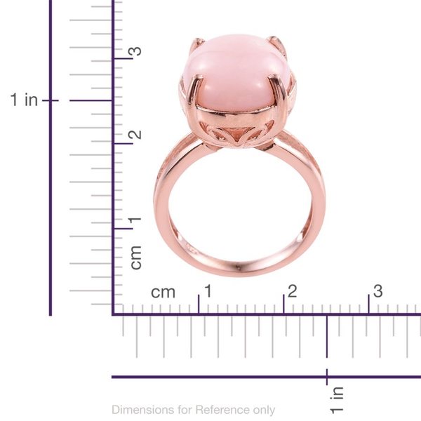 Peruvian Pink Opal (Ovl) Solitaire Ring in Rose Gold Overlay Sterling Silver 7.500 Ct.