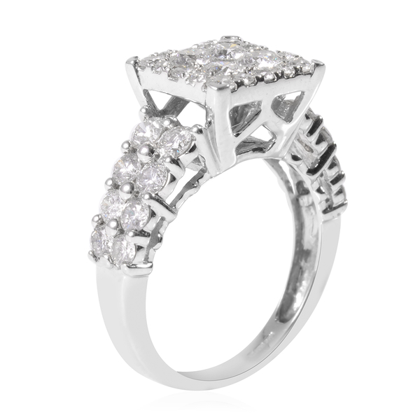 NY Close Out Deal 14K White Gold Diamond (Rnd) (I1-I2/G-H) Ring  2.00 Ct.