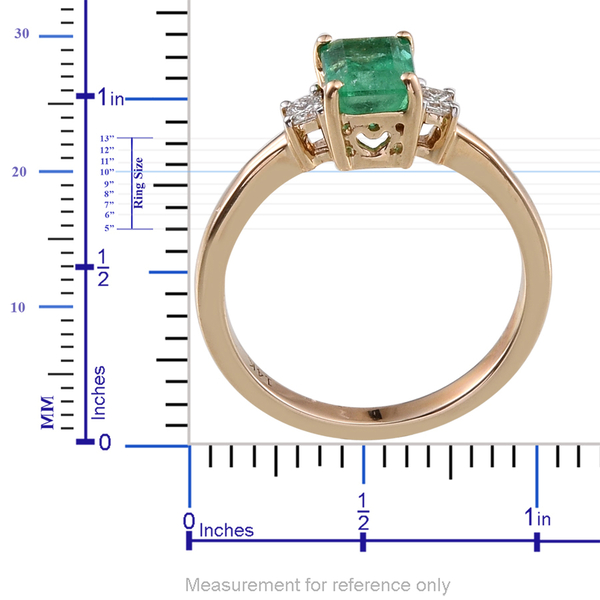 14K Y Gold Boyaca Colombian Emerald (Oct 1.10 Ct), Diamond Ring 1.250 Ct.