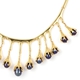 LucyQ Freshwater Peacock Pearl (Pearl) Drip Necklace (Size 20) in Yellow Gold Overlay Sterling Silver. Silver wt 37.02 Gms