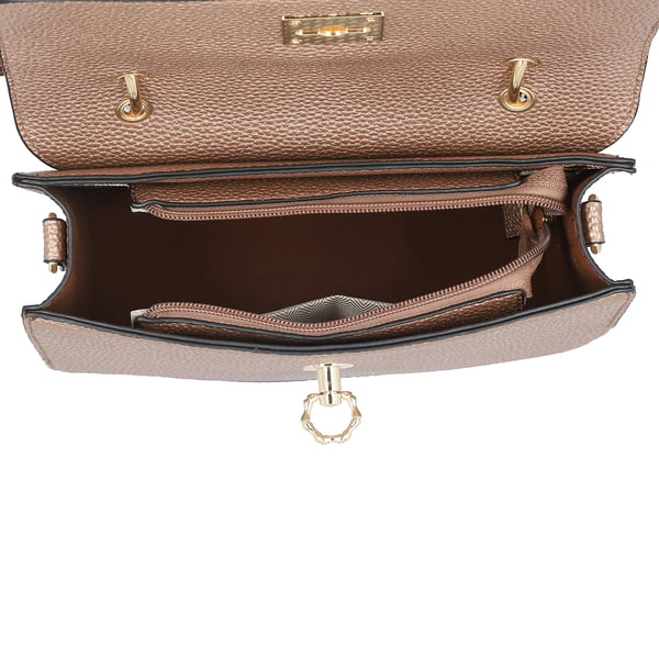 PASSAGE Convertible Bag with Detachable Long Strap (Size 24x16x9 Cm) - Bronze