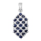 Ceylon Sapphire and Natural Cambodian Zircon Pendant in Rhodium Overlay Sterling Silver 1.00 Ct.