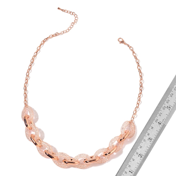 White Austrian Crystal Necklace (Size 18 with 2 inch Extender) and Bracelet (Size 8 with 1.5 inch Extender) in Rose Gold Tone