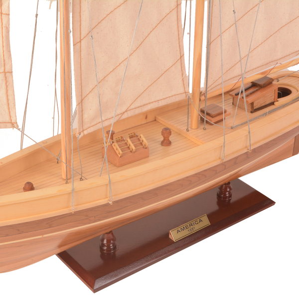 Decorative Wooden America 1851 Yacht Model (Size 83.8x14x71.1cm)