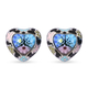 Multi Colour Murano Glass Heart Earrings (with Push Back) in Stainless Steel