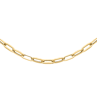Hatton Garden Close Out Deal- 9K Yellow Gold Paperclip Necklace (Size - 24) With Lobster Clasp, Gold