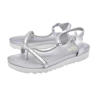 Ella Alison Toe Post Comfortable Sandal in Silver (Size 4)