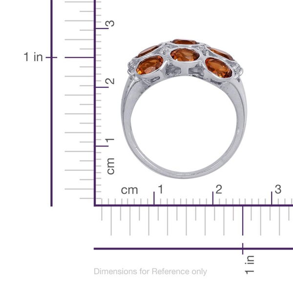 Madeira Citrine (Ovl), Diamond Ring in Platinum Overlay Sterling Silver 2.790 Ct.