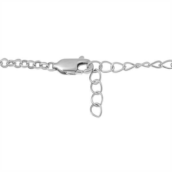 Artisan Crafted Polki Diamond Love Belcher Necklace (Size - 18 with 2 inch Extender) with Lobster Clasp in Platinum Overlay Sterling Silver 0.25 Ct.