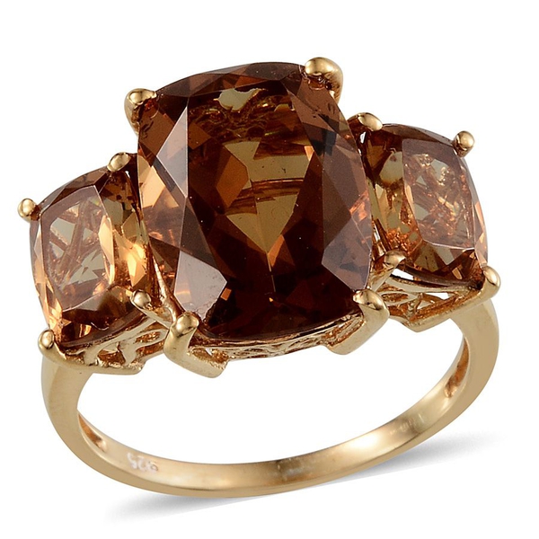 Alexite (Cush 6.25 Ct) 3 Stone Ring in 14K Gold Overlay Sterling Silver 9.000 Ct.