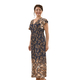 Tamsy Floral Pattern Stretch Waistband Maxi Dress (Size 8-20) - Navy