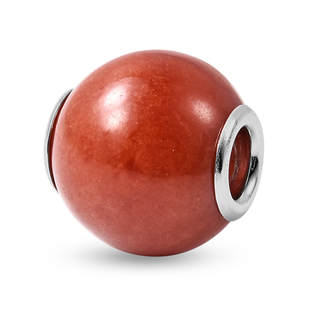 Charms De Memoire - Red Jade Charm in Rhodium Overlay Sterling Silver 17.50 Ct.