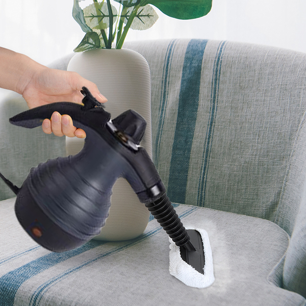 Multi-Purpose Handheld Pressurized Steam Cleaner with 9-Piece Accessories for Stain Removal, Carpets, Curtains, Bed Bug Control, Car Seats & UK Plug-Grey