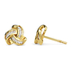 Diamond Triple Knot Stud Earrings (with Push Back) in 14K Gold Overlay Sterling Silver 0.25 Ct.