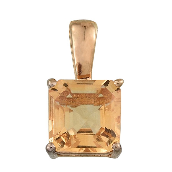 Citrine (Oct) Solitaire Pendant in 14K Gold Overlay Sterling Silver 1.500 Ct.
