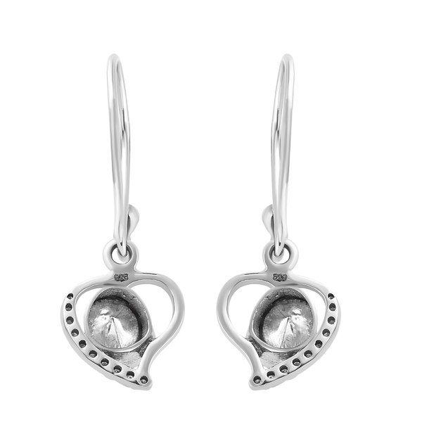 Artisan Crafted Polki Diamond and White Diamond Earrings (With Hook) in Platinum Overlay Sterling Silver 0.38 Ct.