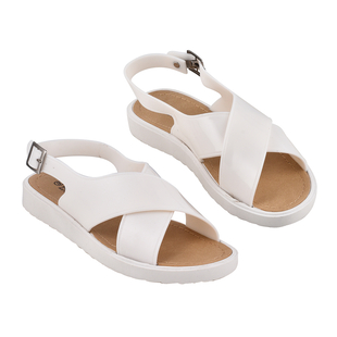 Crossover Jelly Sandals (Size 3) - White