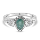 Grandidierite and Natural Cambodian Zircon Ring (Size T) in Rhodium Overlay Sterling Silver 1.04 Ct.