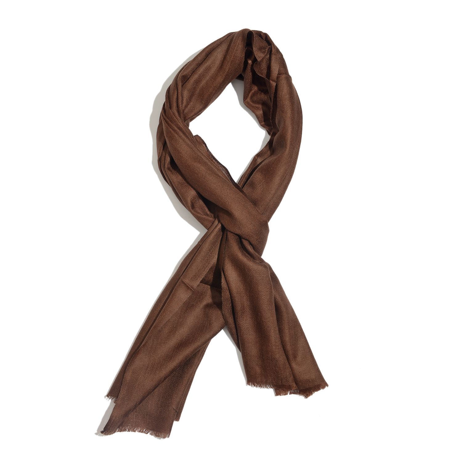 100% Cashmere Wool Brown Colour Shawl (Size 200x70 Cm)