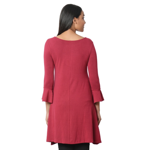 Raspberry Colour Flared Dress (Size M)