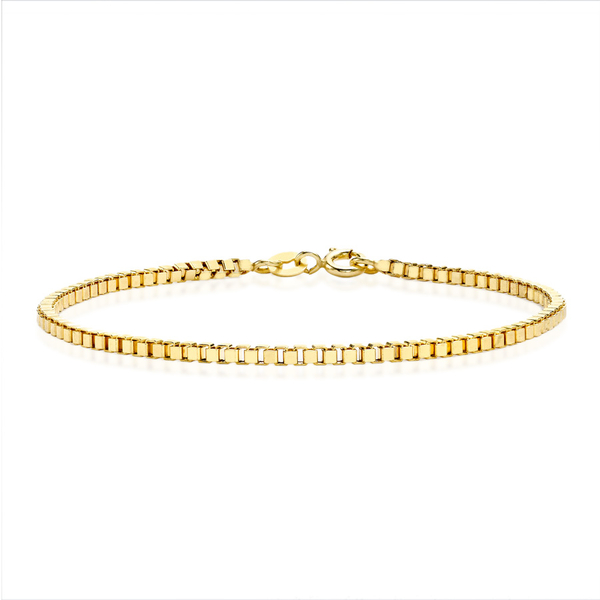 Close Out Deal 9K Yellow Gold Box Chain Bracelet (Size 7.5)
