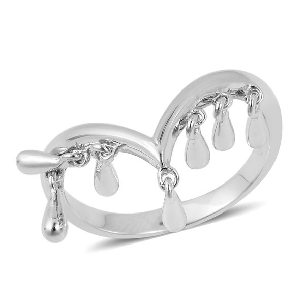 LucyQ Multi Drip Ring in Rhodium Plated Sterling Silver