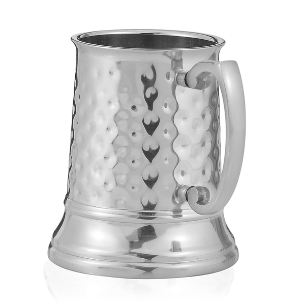Home Decor Silver Colour Hammered Tankard Mug