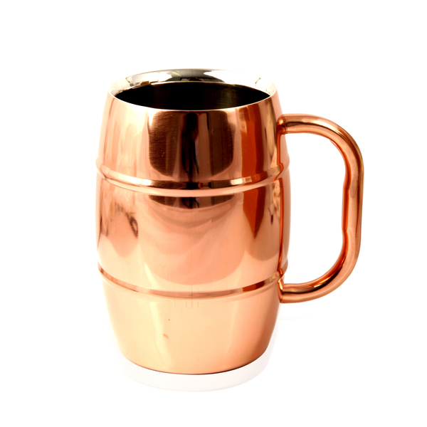 (Option 2) Home Decor - Barrel Shape Mug in Rose Gold Tone