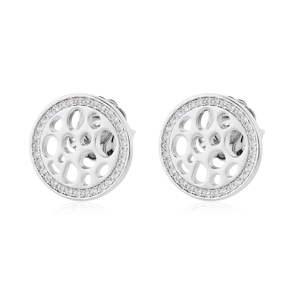 RACHEL GALLEY - Natural Cambodian Zircon Stud Earrings (with Push Back) in Rhodium Overlay Sterling Silver