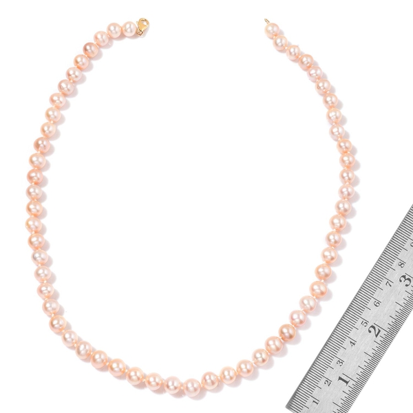 9K Y Gold Fresh Water Purple Pearl Necklace (Size 18)